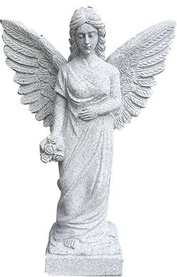 ANG481CALG.png Angel Statue w/ Flowers 1-4x0-10x2-0 Fully Carved China Grey - Image 1