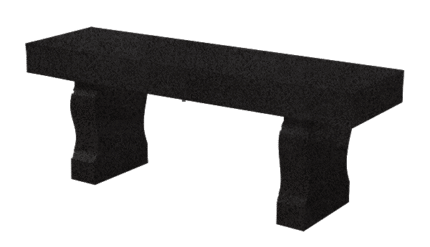 Straight Seat & Harp Leg Bench 3-0x1-2x0-4 AP Jet Black (2) Harp Legs 1-0x0-4x1-2