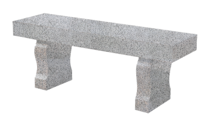 Straight Seat & Harp Leg Bench 4-0x1-2x0-4 AP China Grey (2) Harp Legs 1-0x0-4x1-2