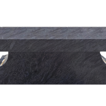 Cremation Pedestal Bench 3-0x1-2x0-4 AP Bahama Blue Pedestal 2-6x0-10x1-2 w/ (2) 6"x8" Core Holes