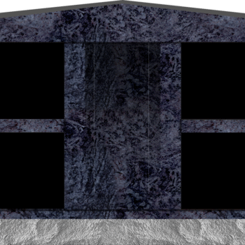 4 Niche Columbarium w/ Alcove 4-2x1-5x3-2 Bahama Blue/JB Bahama Blue Walls/Jet Black Doors; 2" Margin on Base CFS-L-LP-105