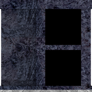 2 Niche Columbarium w/ Alcove 30.5x15.7x37.4 Bahama Blue/JB Bahama Blue Walls/Jet Black Doors; 2" Margin on Base CFS-A-139-inch