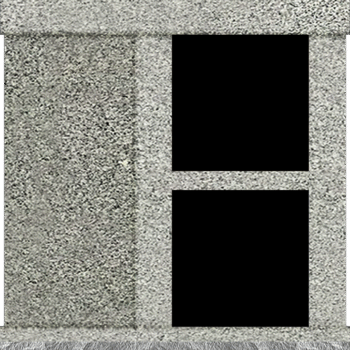 2 Niche Columbarium w/ Alcove 30.5x15.7x37.4 China Grey/JB China Grey Walls/Jet Black Doors; 2" Margin on Base CFS-A-139-inch