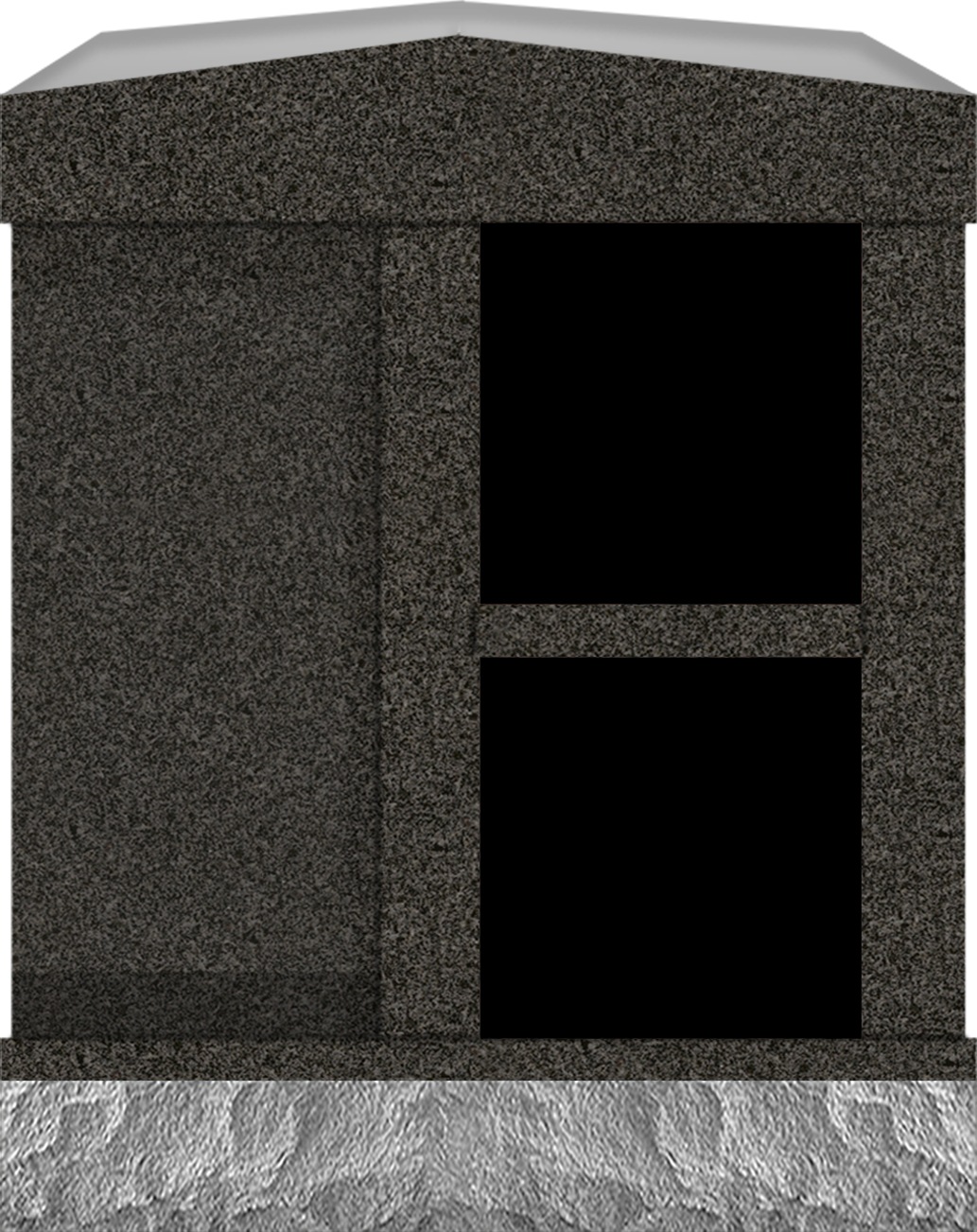 COL179DCGJB_2NICHE.png 2 Niche Columbarium w/ Alcove 30.5X15.7X37.4 DarkCloudGrey/JB Dark Cloud Grey Walls/Jet Black Doors; 2" Margin on Base CFS-A-193-inch - Image 1