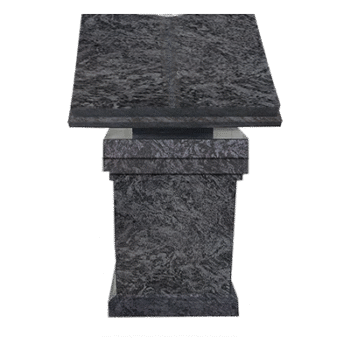 * Open Book Cremation Pedestal AP Baham Blue Book 2-0x1-8x0-3; Support 0-10x0-10x0-10; Cap 1-5x1-5x0-2 Pedestal 1-5x1-5x1-10 w/ (2) 6"x10" Core Holes