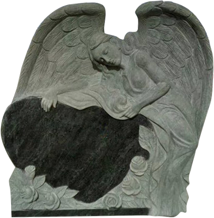 DAG415CABB.png Angel Draped Over Heart 3-6x0-8x3-6 AP Bahama Blue Fully Carved Angels w/ Roses - Image 1