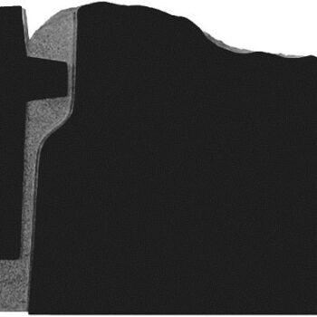 Design 26047 As Shown 4-0x0-8x2-4 P2/BRP Jet Black 1/2" recessed stippled area around cross as shown front only back -flat, polished