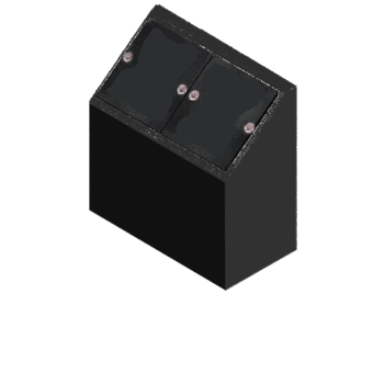 Companion Cremation Pillar 1-6x0-9x1-6 P5 Jet Black (2) 6x10 core holes with lids and 1" rosettes and key