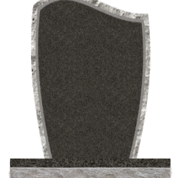 Rocked Wave 2-2x0-6x3-0 P2/BRP Dark Cloud Grey sawn bevel, rock border on face   -back is flat polished