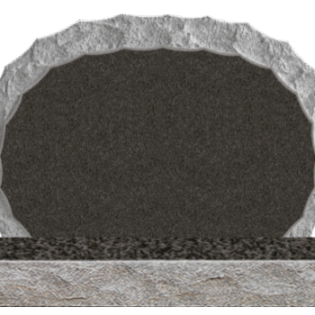 Shell Rock 3-6x0-6x2-2 P2/BRP Dark Cloud Grey Shell Rock Border on Front Only, Back Flat Polished
