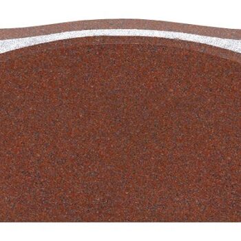 Stippled Border Serptop 3-0x0-6x2-0 P5 India Red Stippled Border, 1/2" Raised Oval Top w/ Polished Chamfers Back Flat Polished